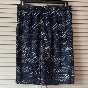 Navy and White Patterned Shorts